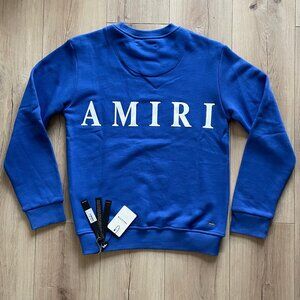 SMALL AMIRI MEN'S BLUE BASIC COTTON SWEATERS